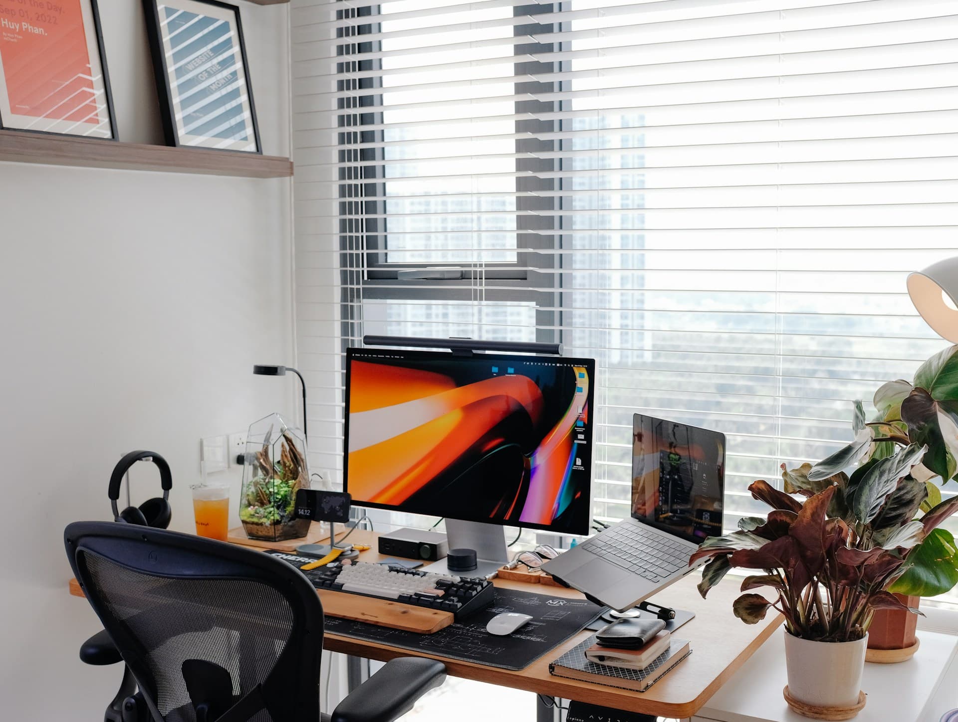 Professional workspace with tech equipment